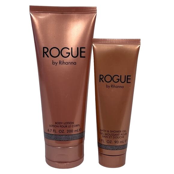 ROGUE by Rihanna Body Lotion 6.7 Fl. Oz. Shower Gel 3 Fl. Oz Set Of 2 - Picture 1 of 7
